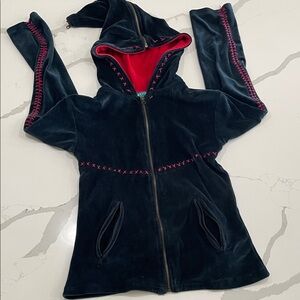 Tantrika Velor stitch jacket with unique hoodie